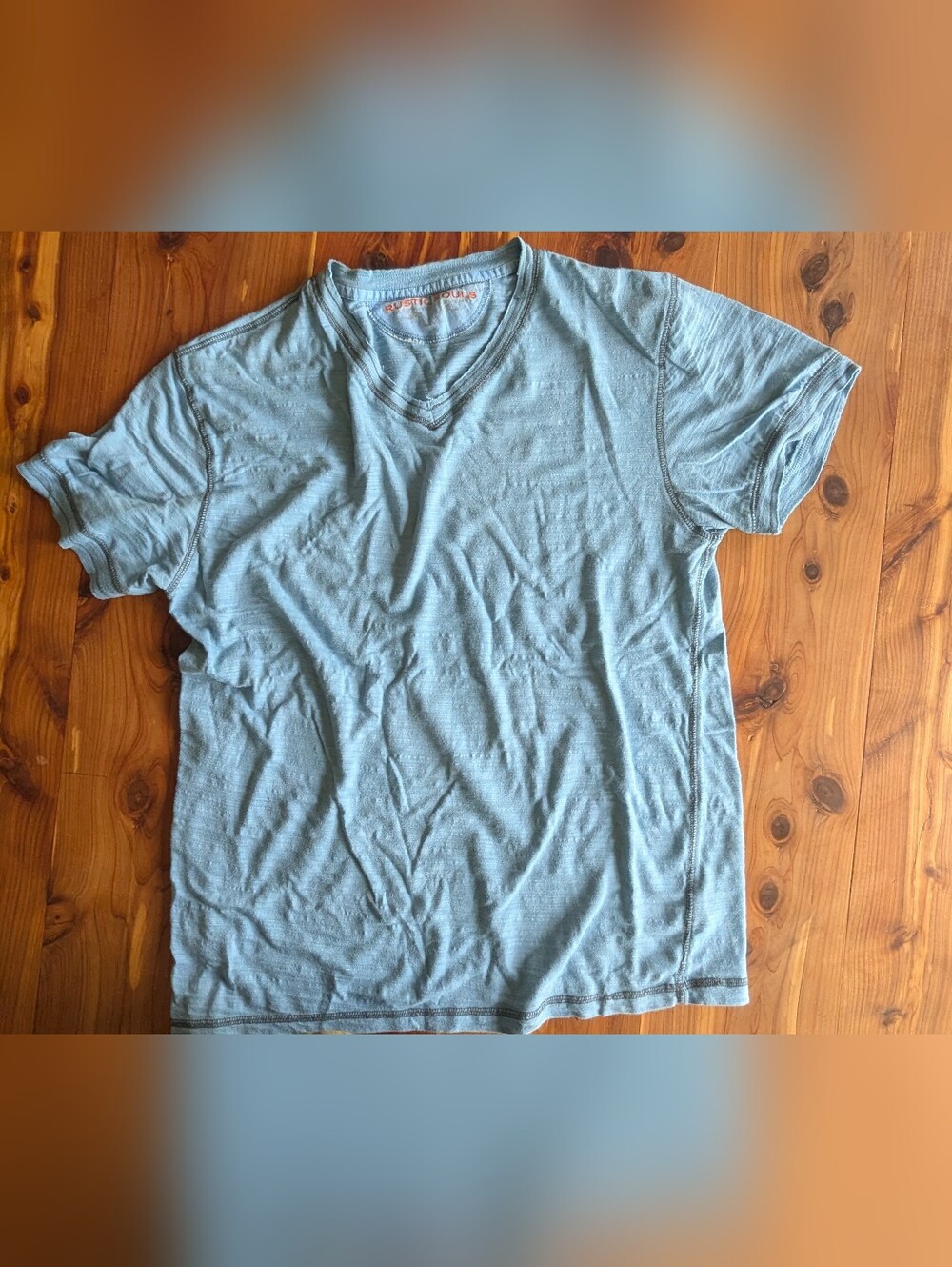 Soft Light Blue V-Neck Short Sleeve Tee